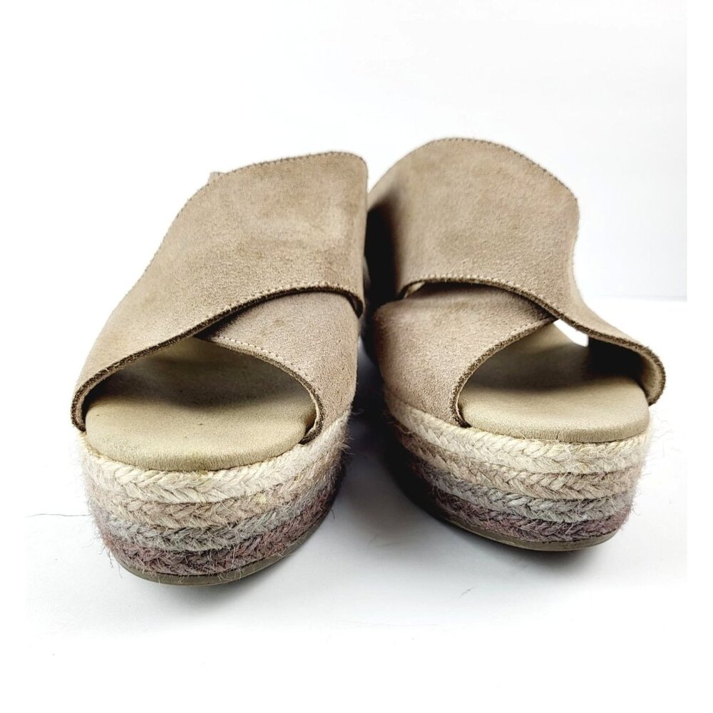Anthropologie Paseart Tan Cross Band Suede Espadrilles -‎ Size 38 - Picture 5 of 7